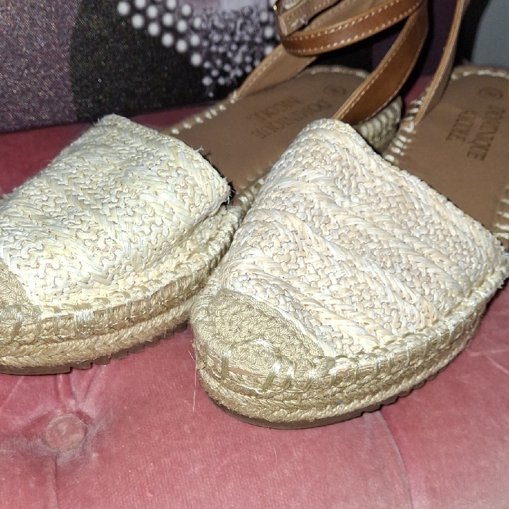 Madewell Tan and Cream Espadrille Shoes with Slingback - Picture 3 of 6